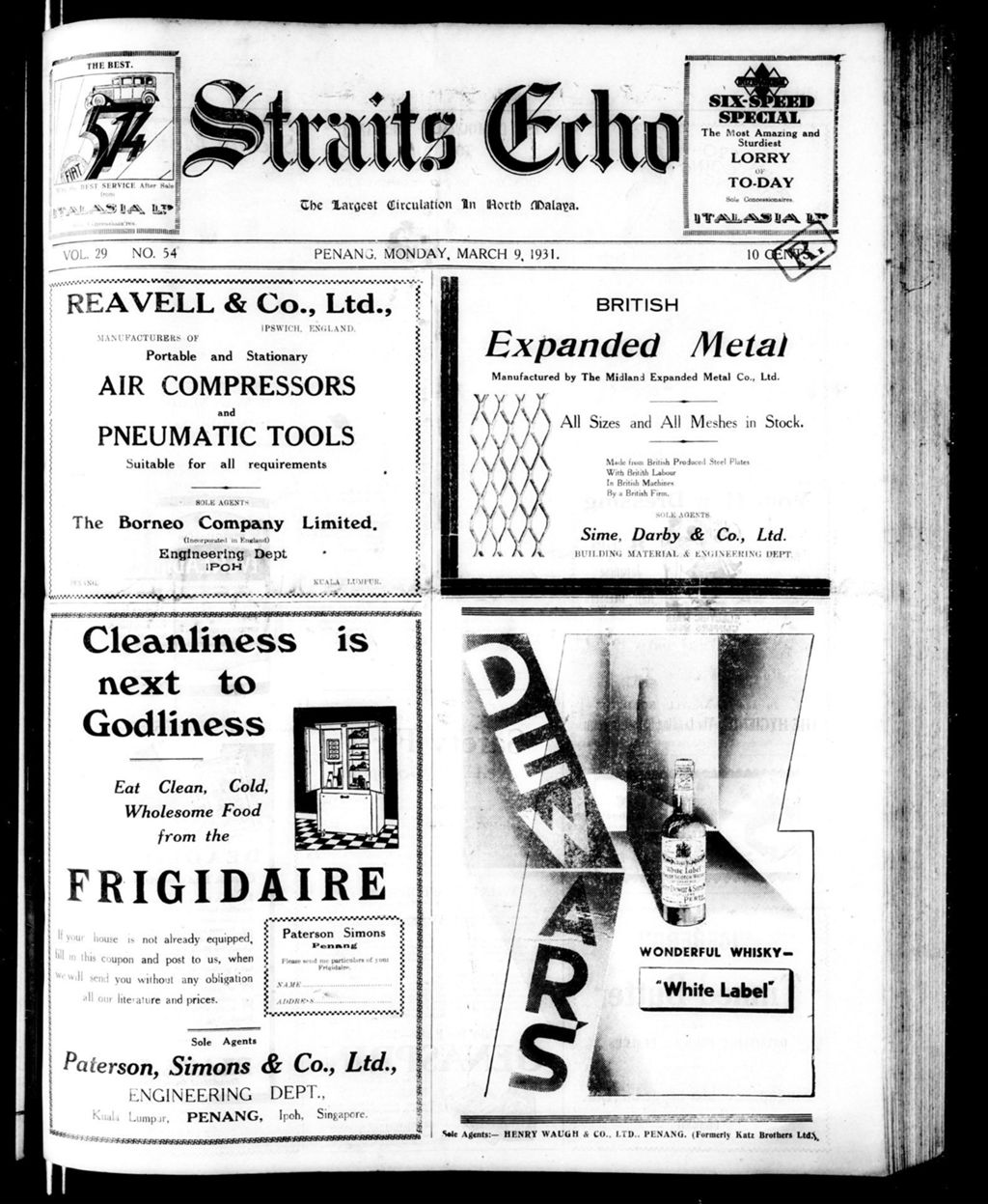 Miniature of Straits Echo 09 March 1931