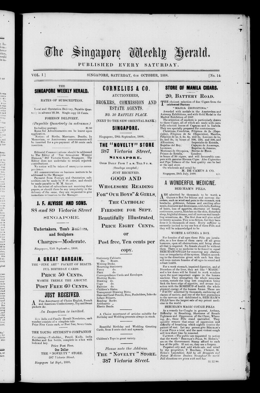 Miniature of Singapore Weekly Herald 06 October 1888