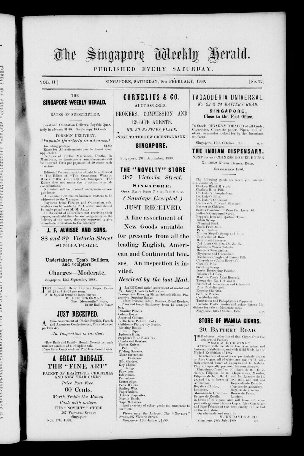 Miniature of Singapore Weekly Herald 09 February 1889