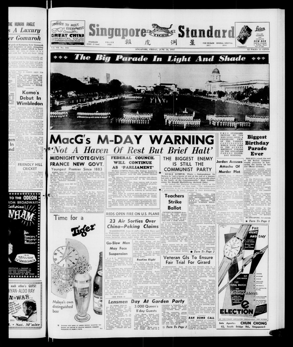 Miniature of Singapore Standard 14 June 1957