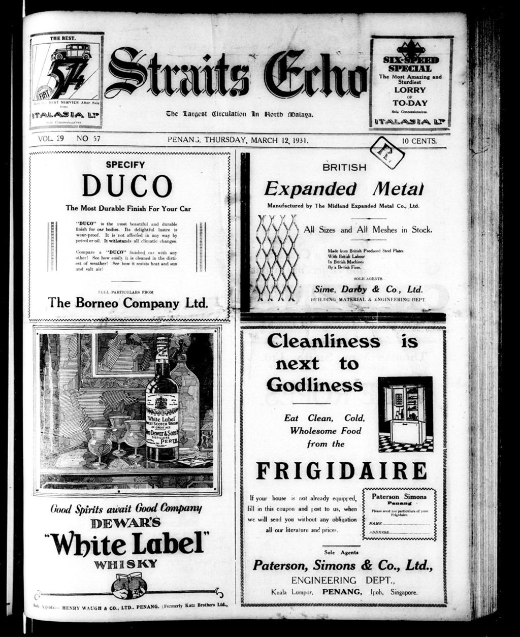 Miniature of Straits Echo 12 March 1931