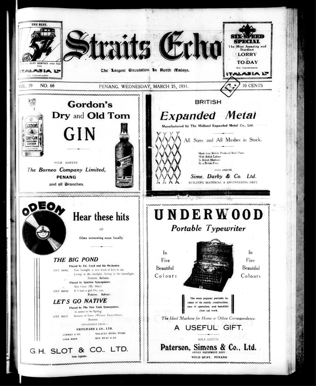 Miniature of Straits Echo 25 March 1931