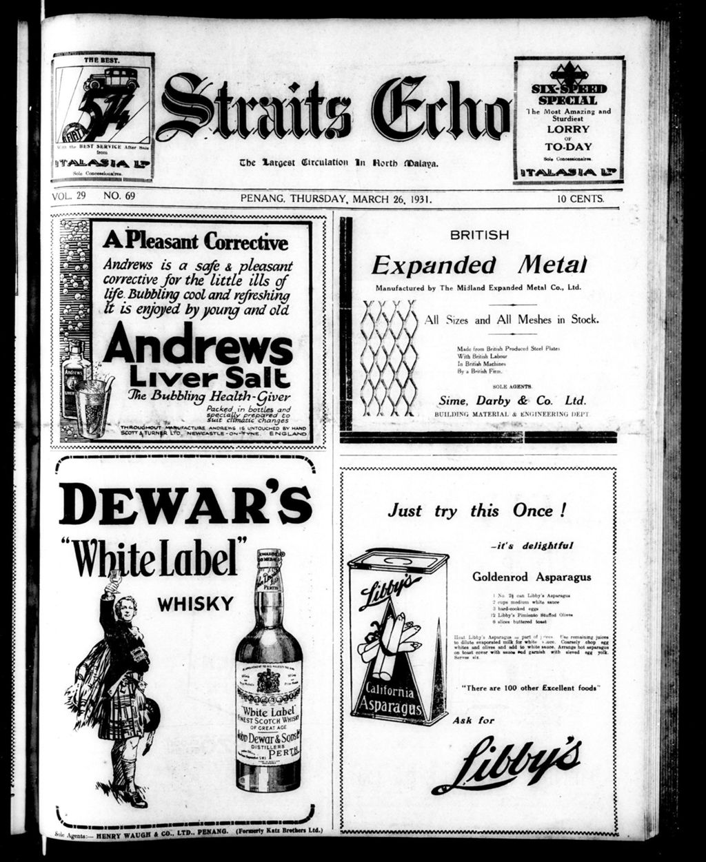 Miniature of Straits Echo 26 March 1931