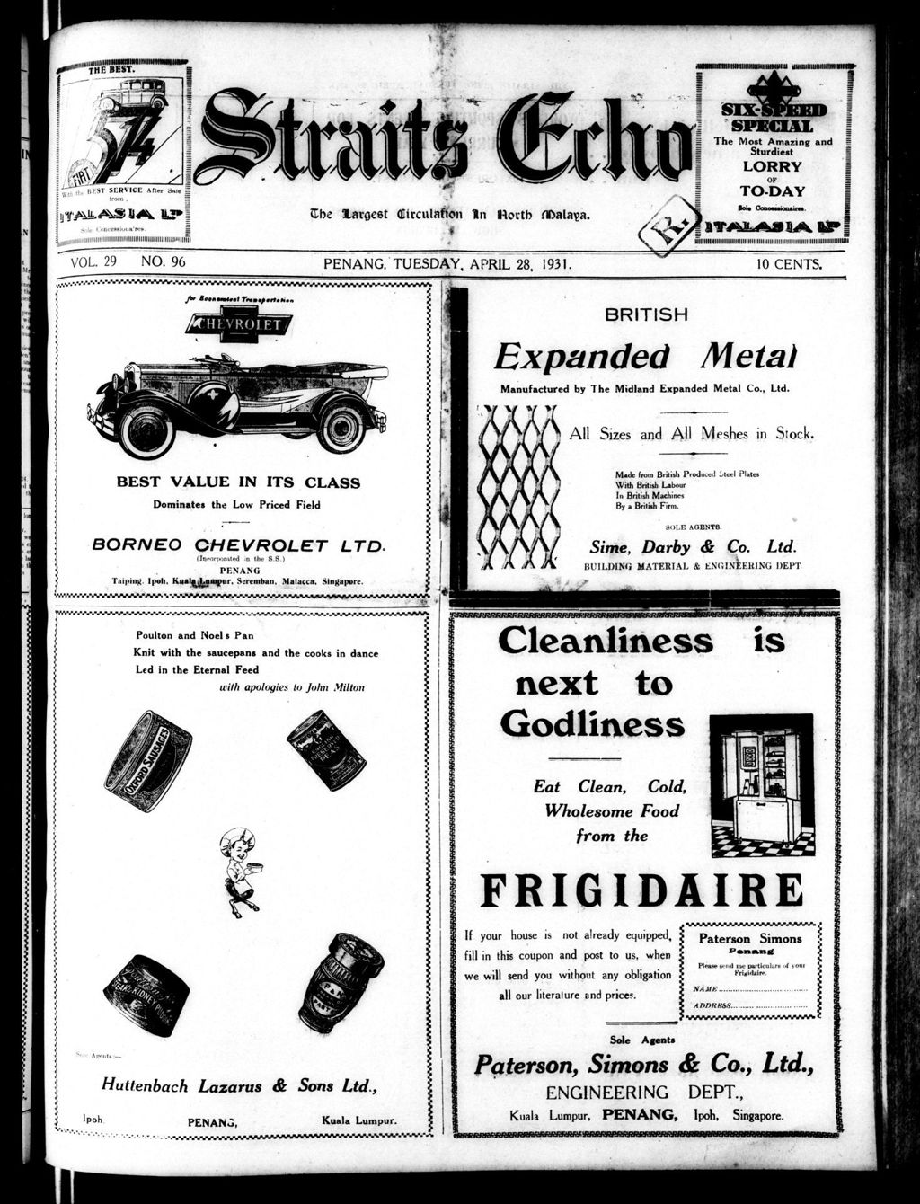 Miniature of Straits Echo 28 April 1931