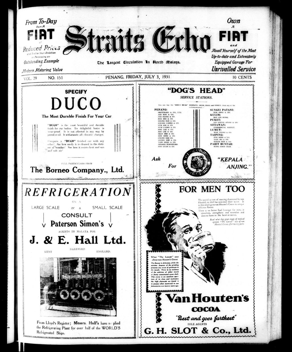 Miniature of Straits Echo 03 July 1931