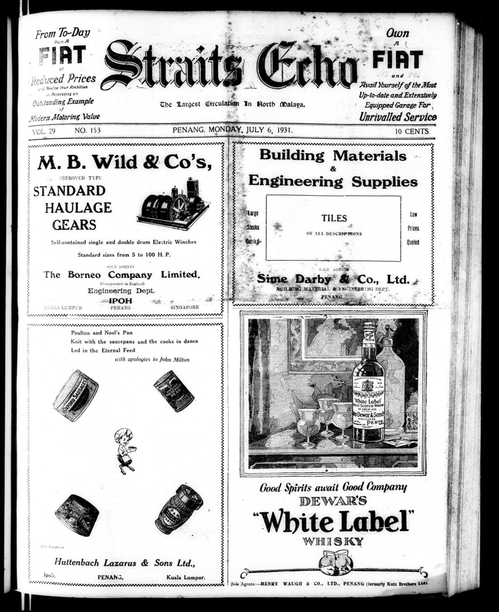 Miniature of Straits Echo 06 July 1931