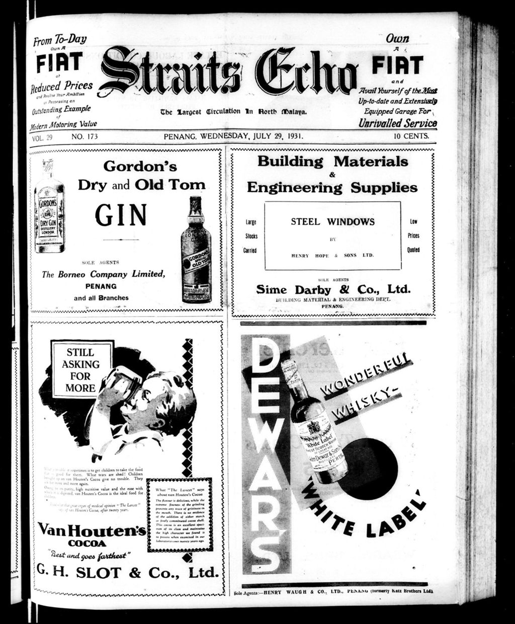 Miniature of Straits Echo 29 July 1931