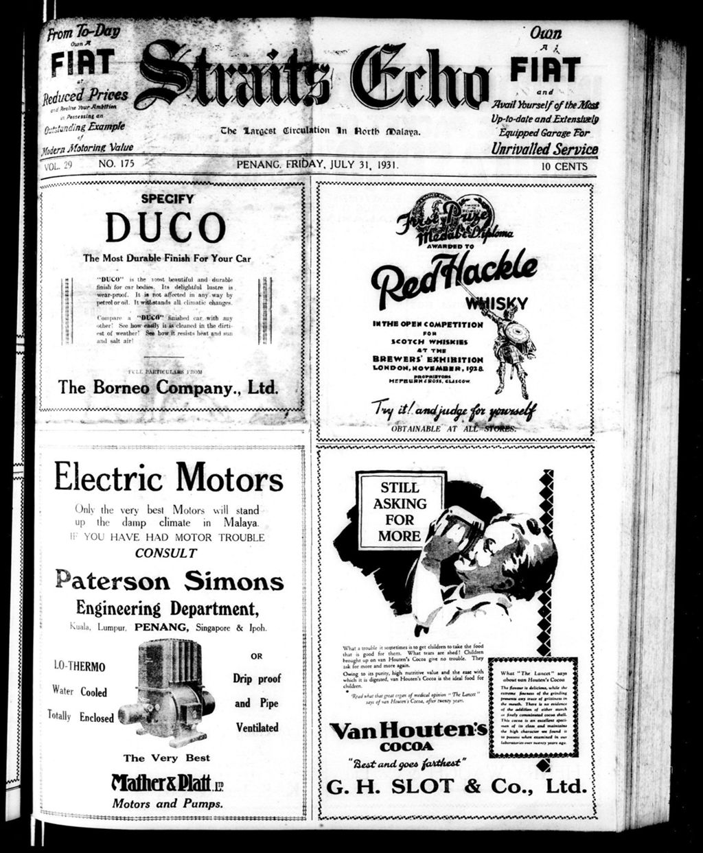 Miniature of Straits Echo 31 July 1931