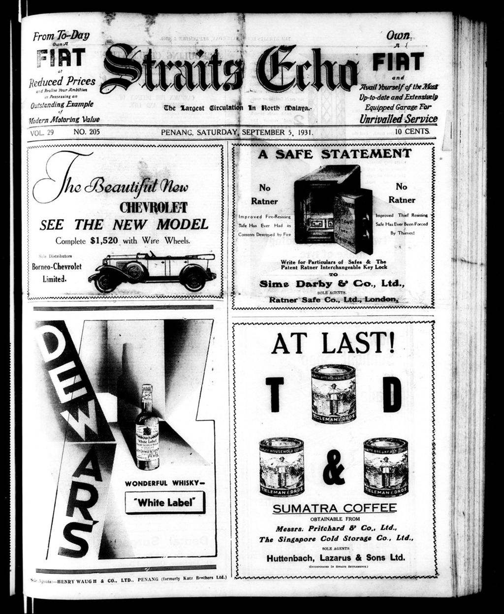 Miniature of Straits Echo 05 September 1931