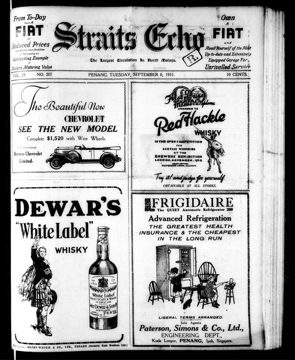 Miniature of Straits Echo 08 September 1931