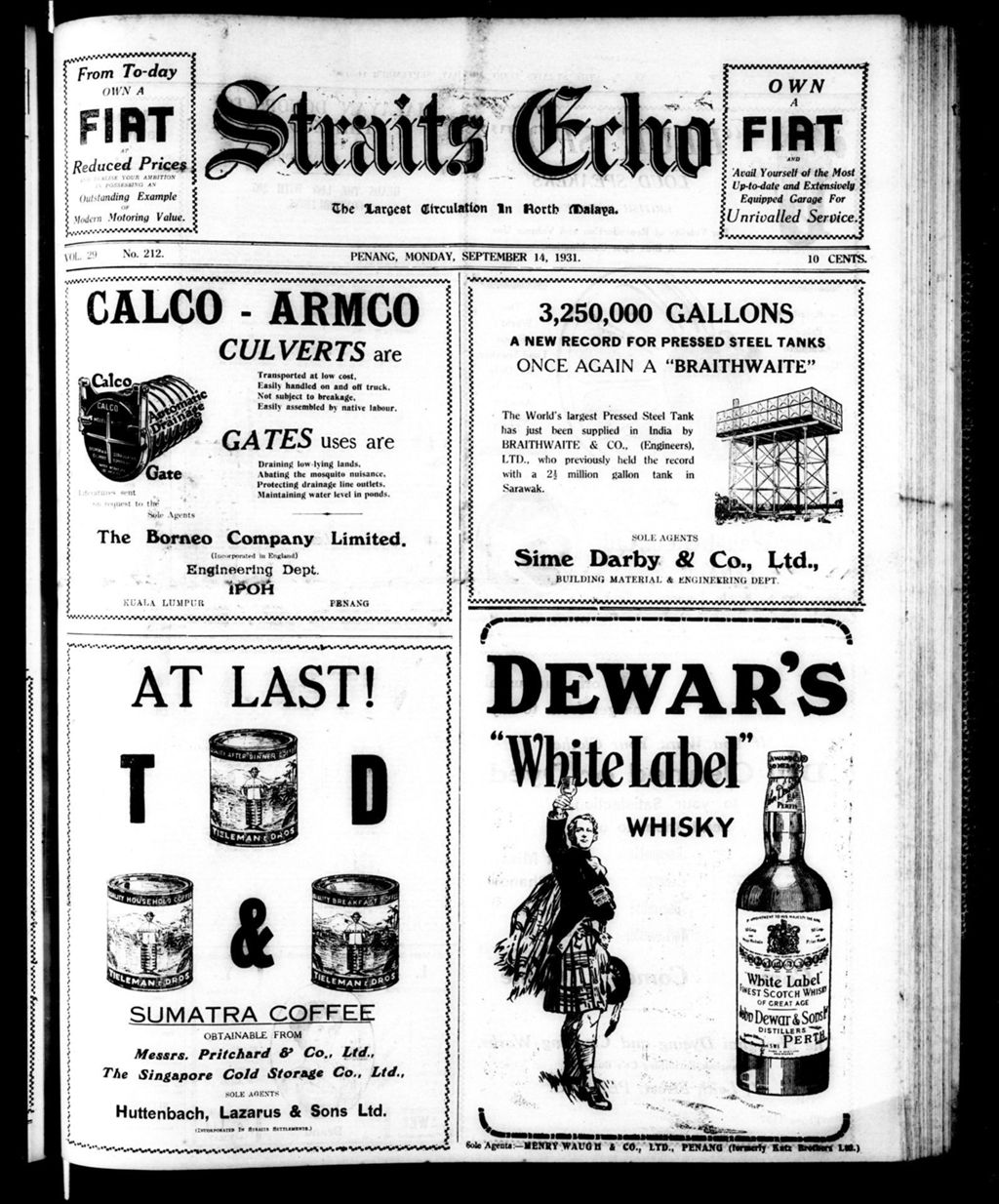 Miniature of Straits Echo 14 September 1931