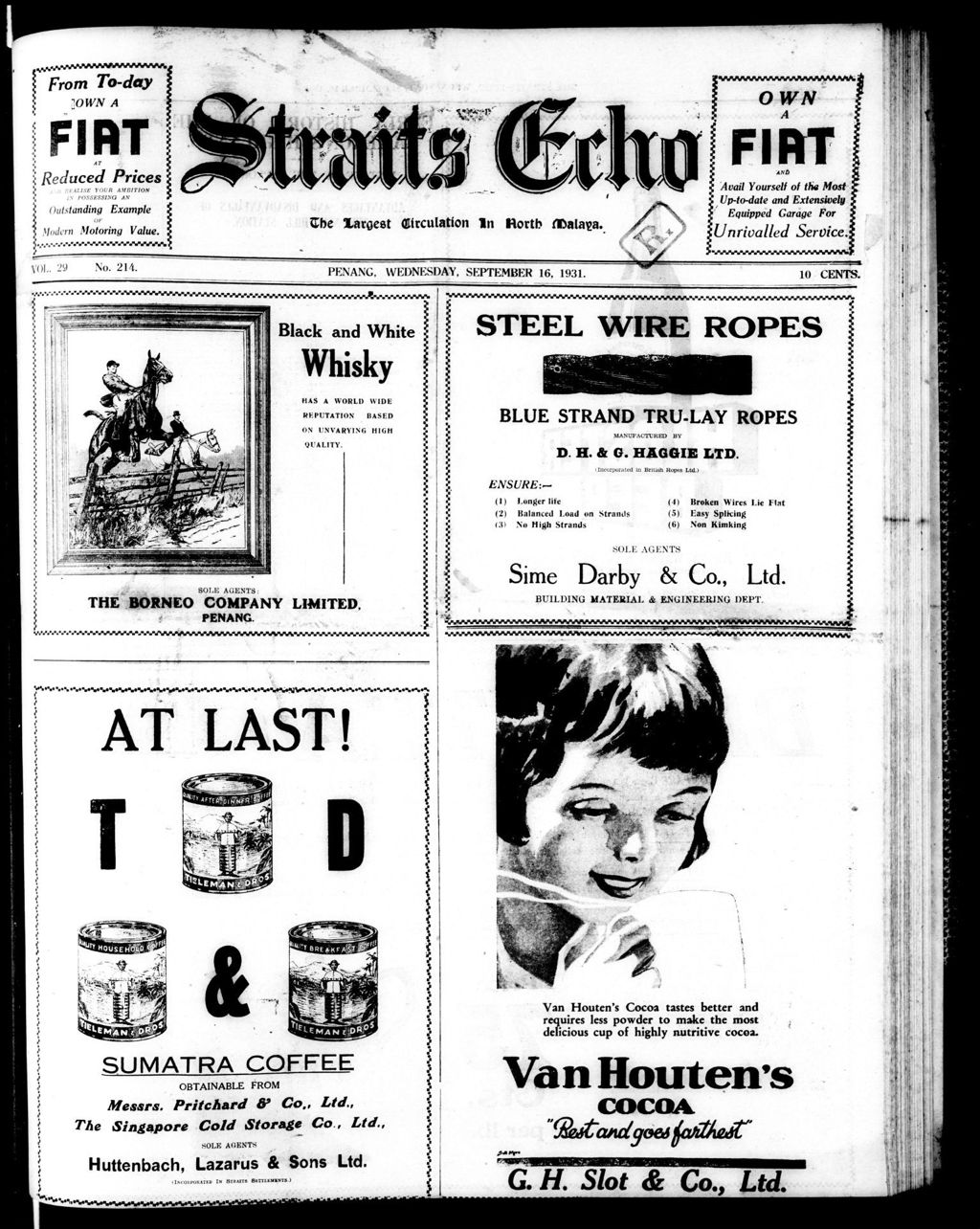 Miniature of Straits Echo 16 September 1931