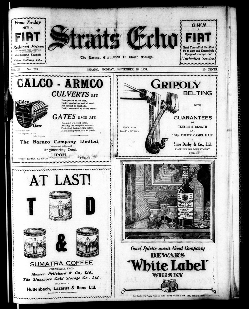 Miniature of Straits Echo 28 September 1931