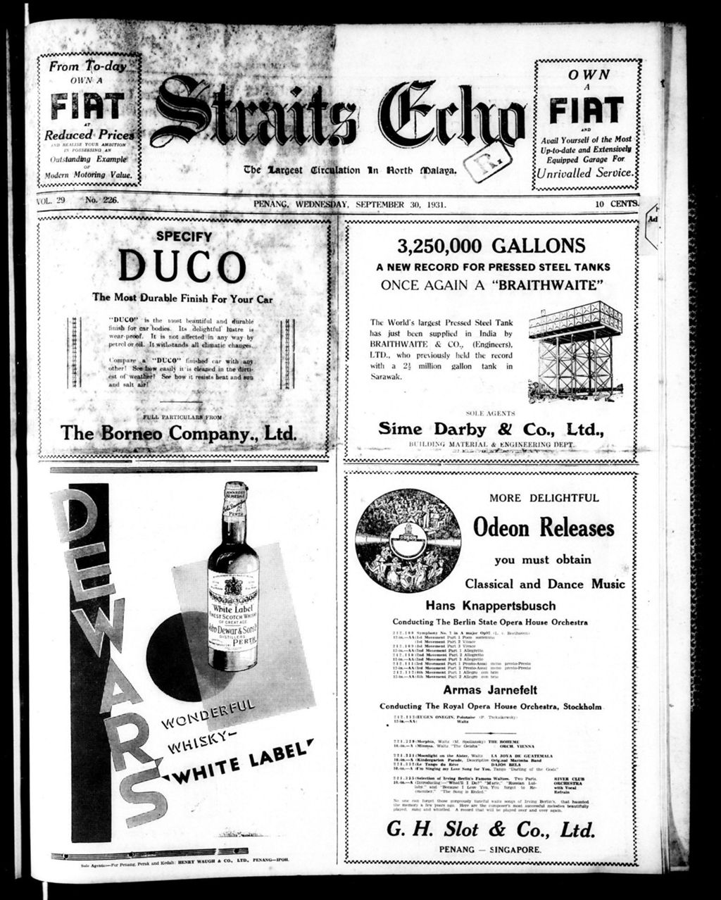 Miniature of Straits Echo 30 September 1931