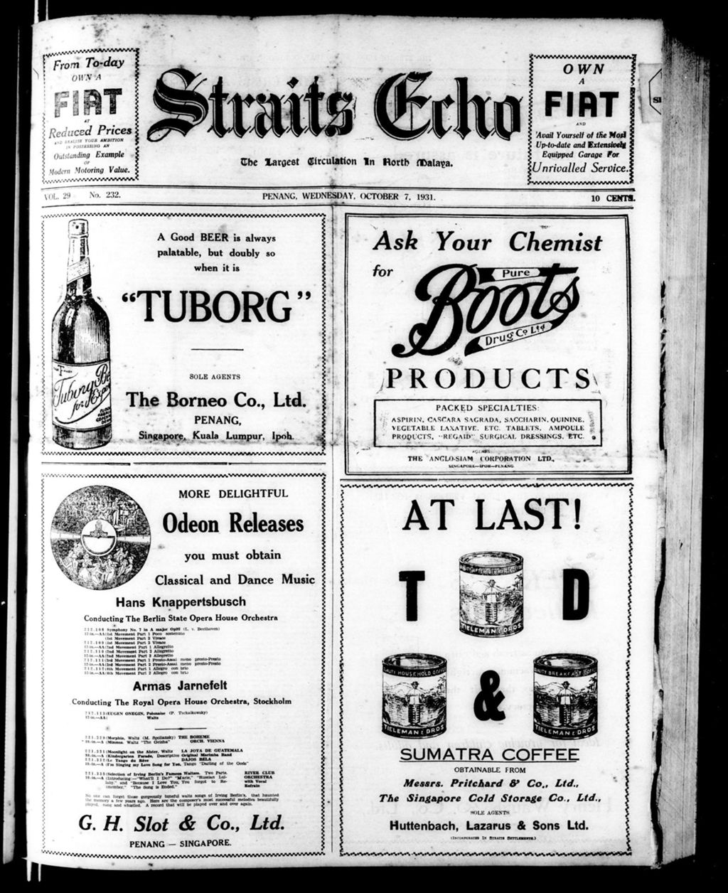 Miniature of Straits Echo 07 October 1931