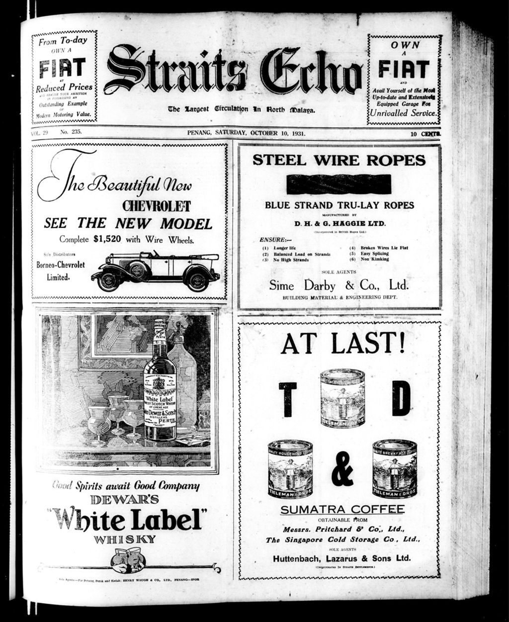 Miniature of Straits Echo 10 October 1931