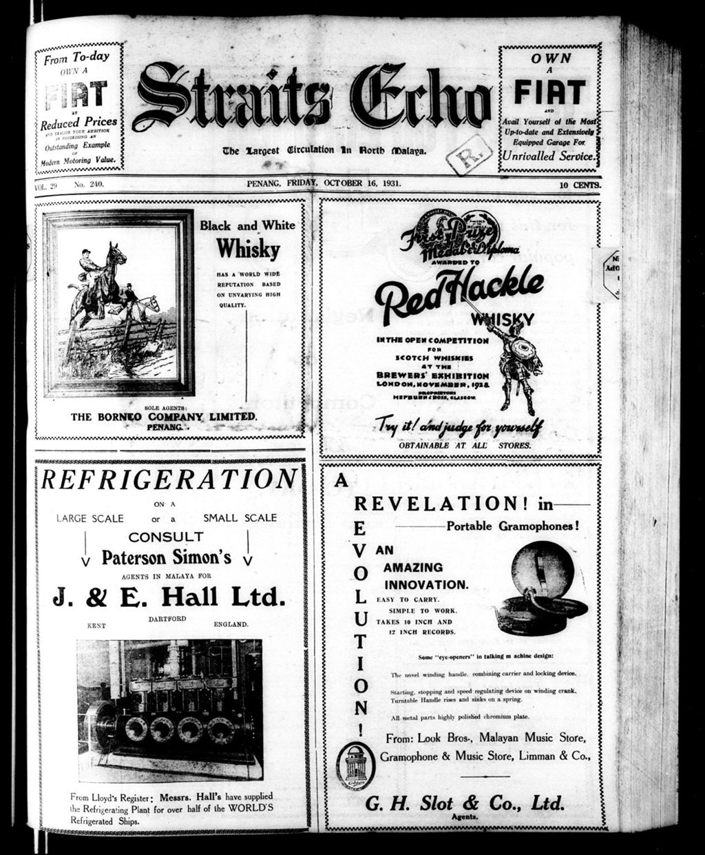 Miniature of Straits Echo 16 October 1931