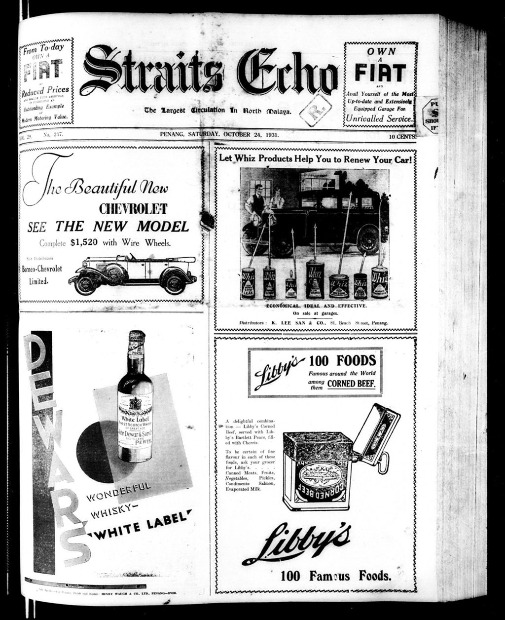 Miniature of Straits Echo 24 October 1931