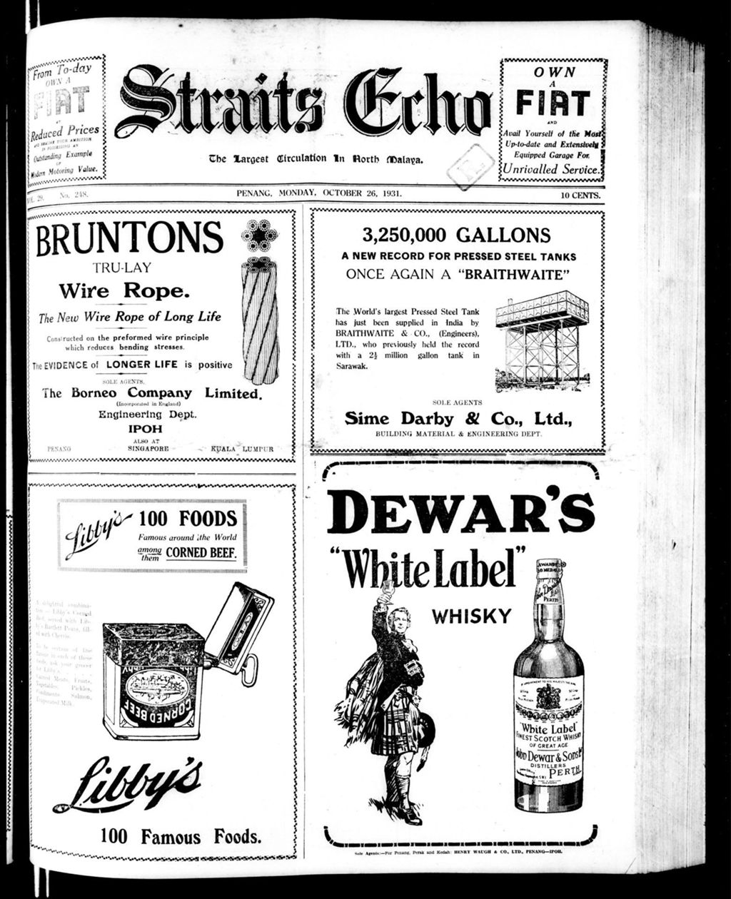 Miniature of Straits Echo 26 October 1931