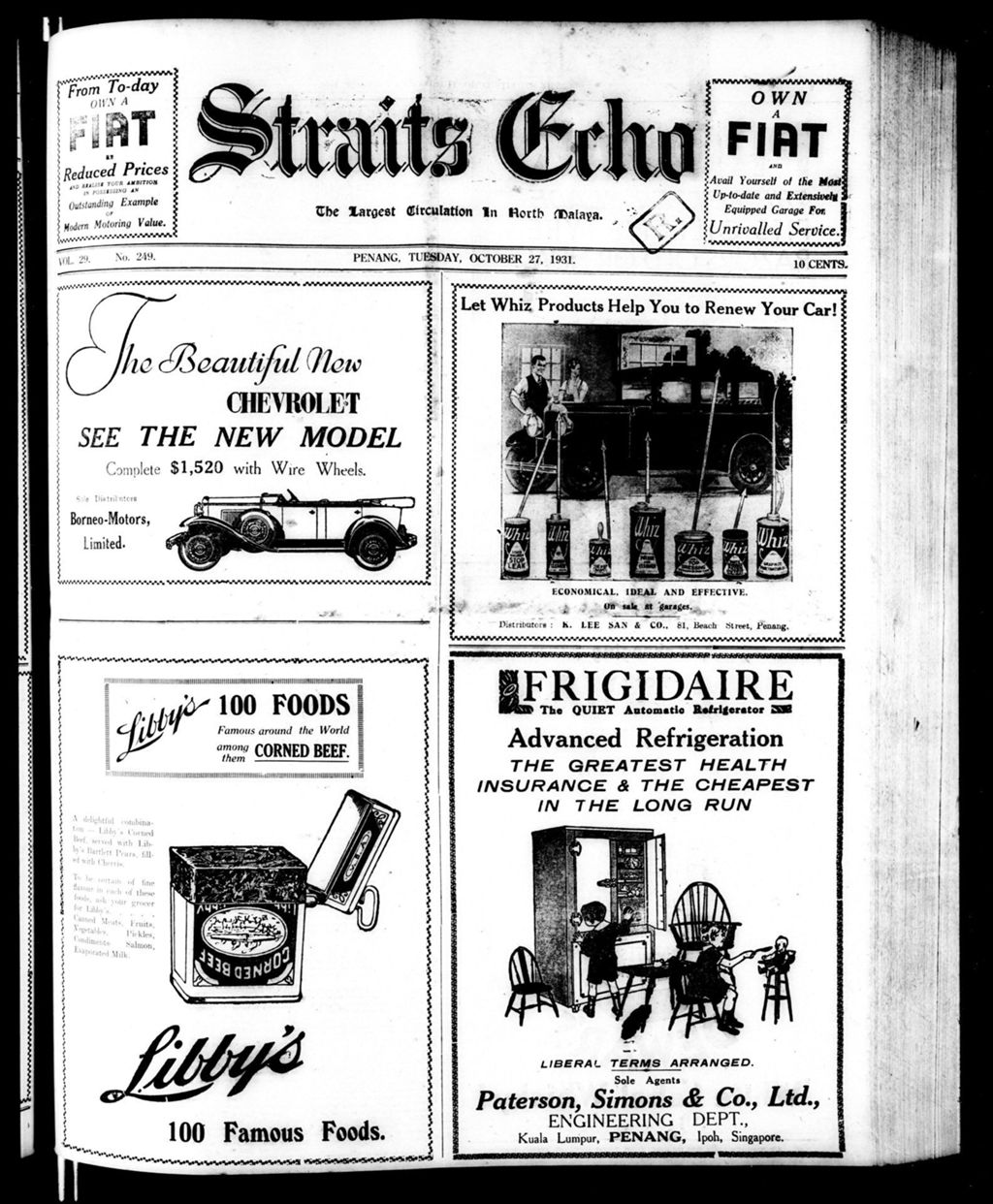 Miniature of Straits Echo 27 October 1931