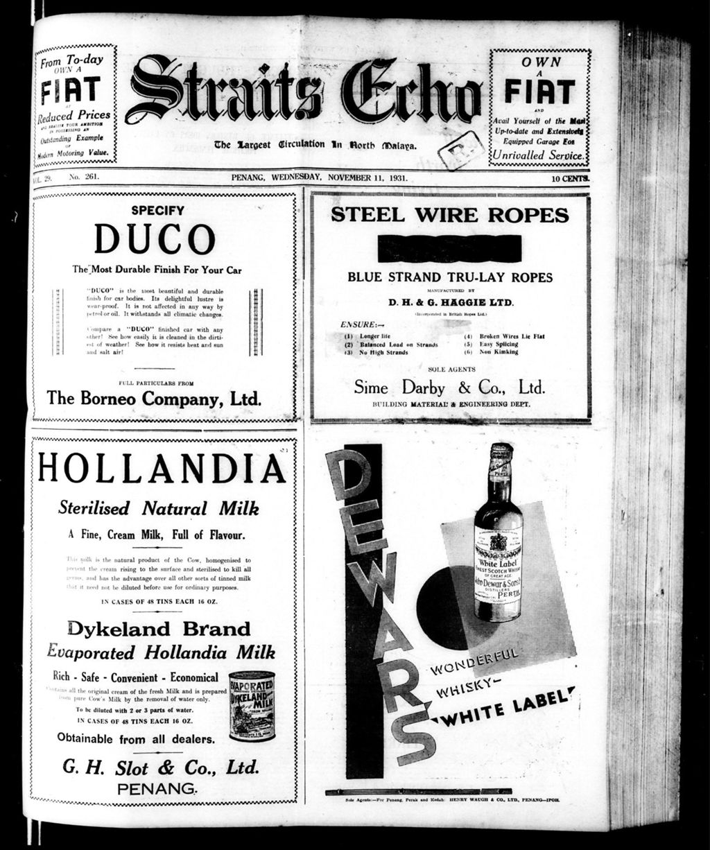 Miniature of Straits Echo 11 November 1931