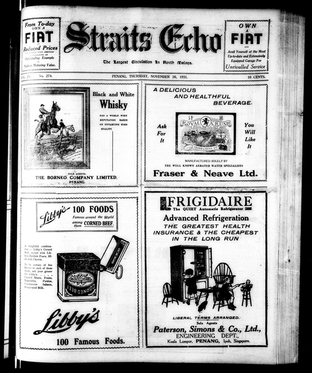 Miniature of Straits Echo 26 November 1931