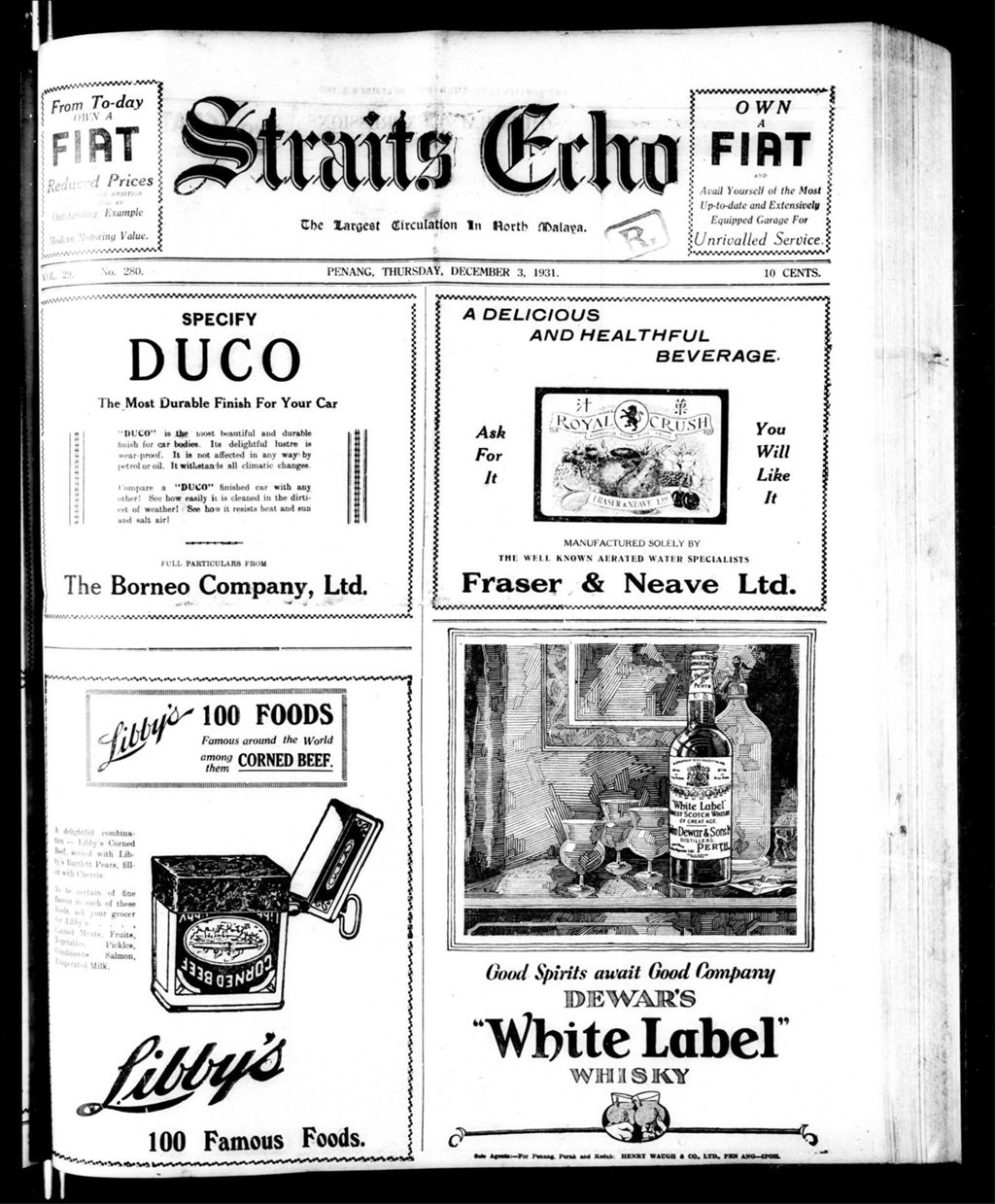 Miniature of Straits Echo 03 December 1931