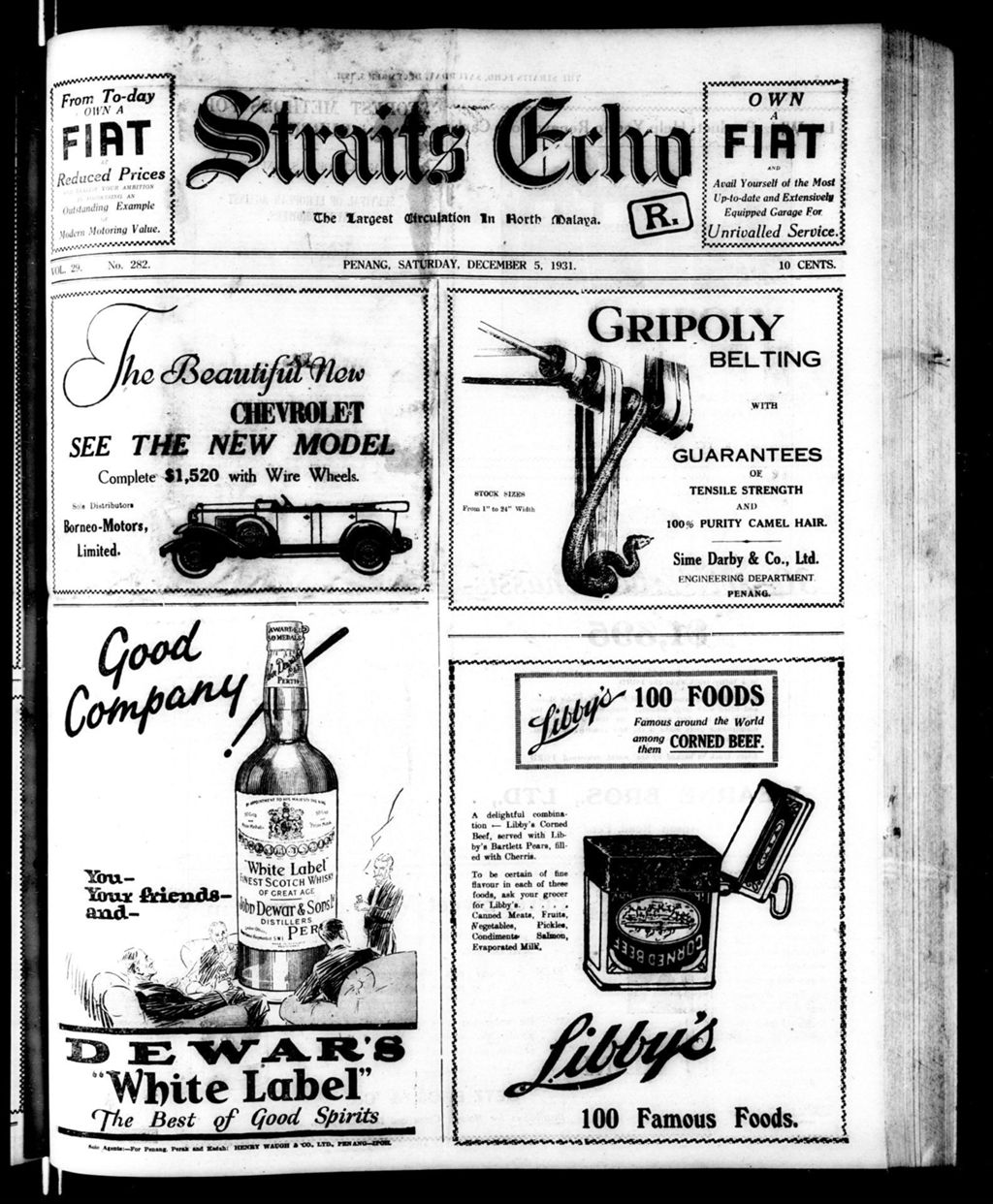 Miniature of Straits Echo 05 December 1931