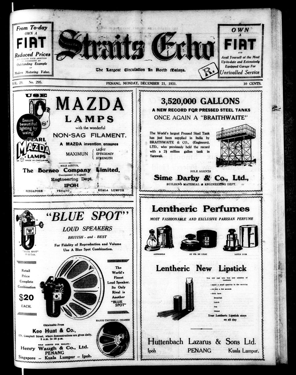 Miniature of Straits Echo 21 December 1931