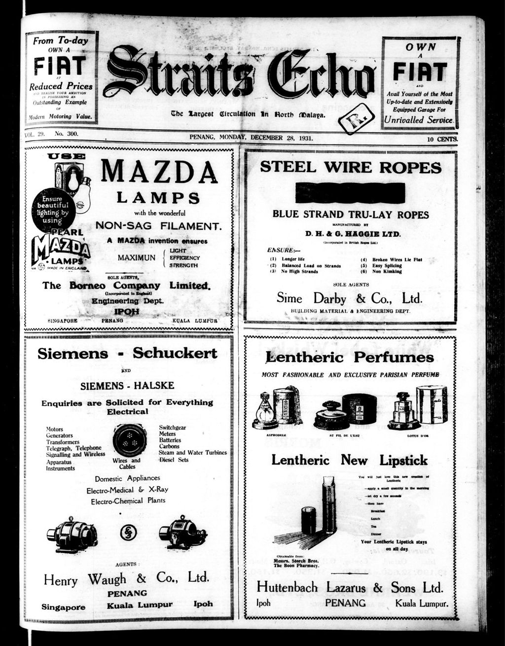 Miniature of Straits Echo 28 December 1931