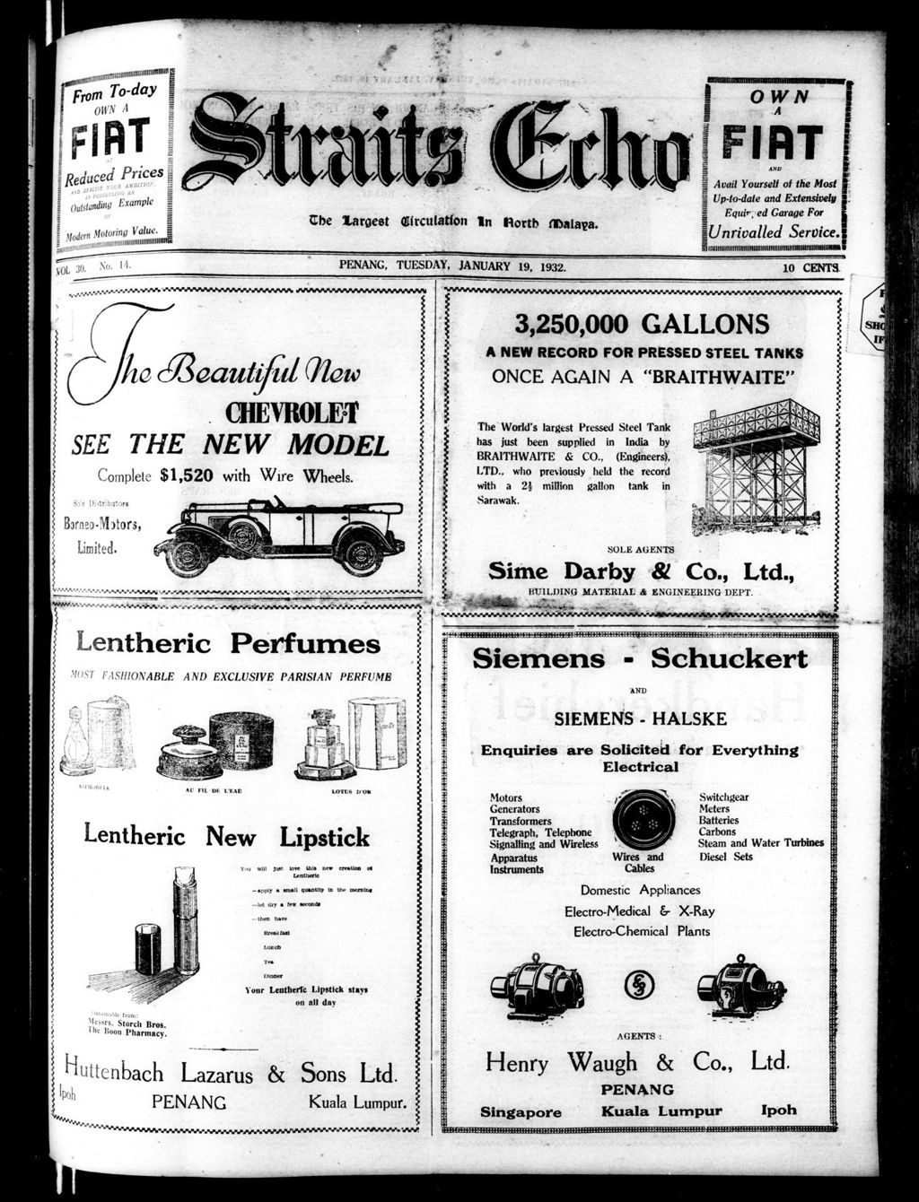 Miniature of Straits Echo 19 January 1932