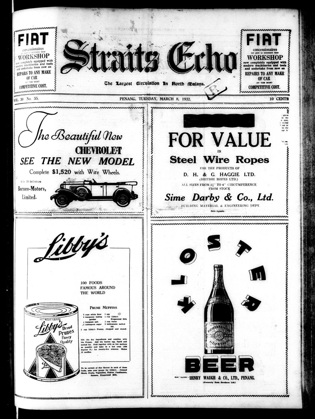 Miniature of Straits Echo 08 March 1932