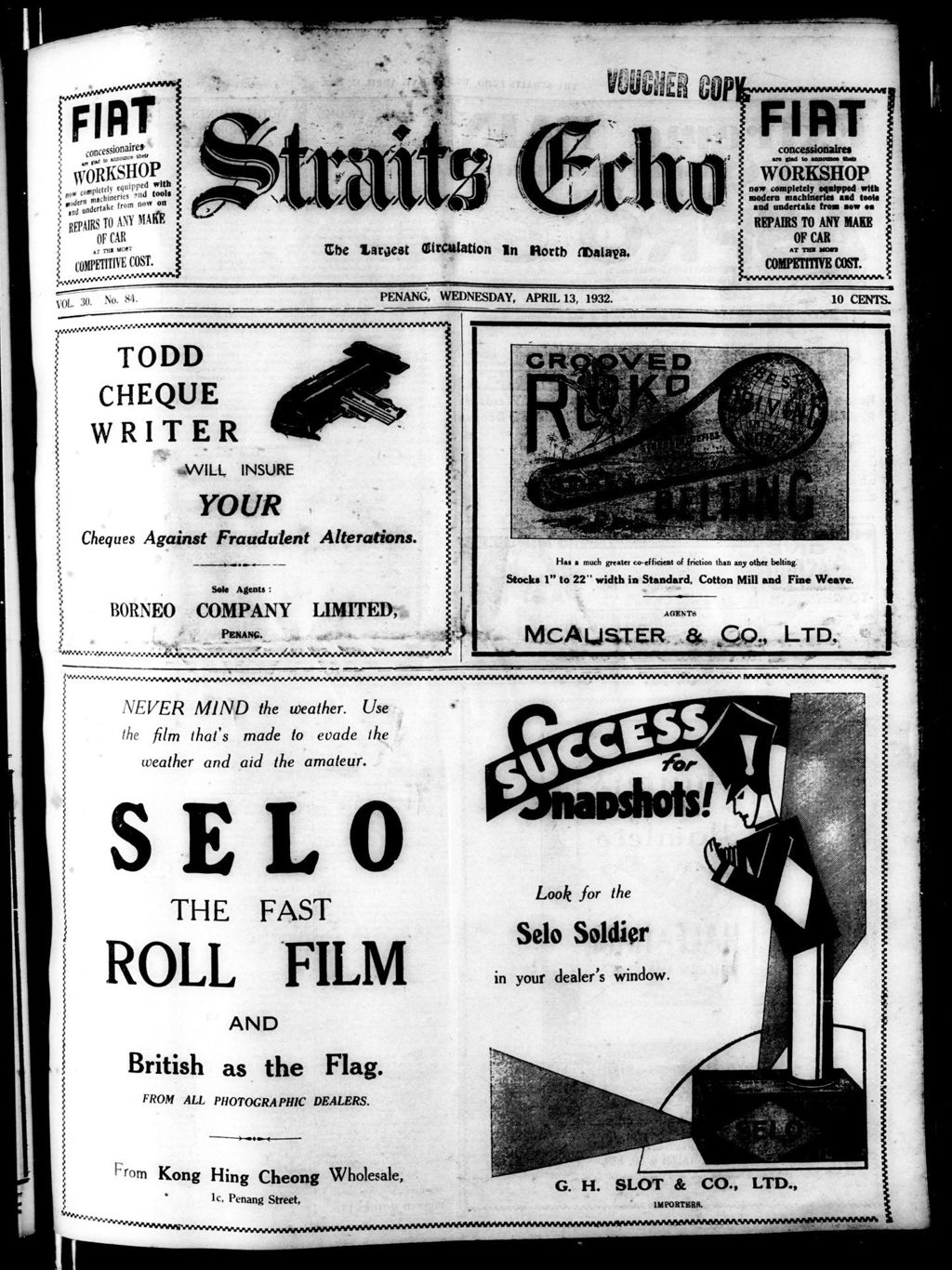 Miniature of Straits Echo 13 April 1932