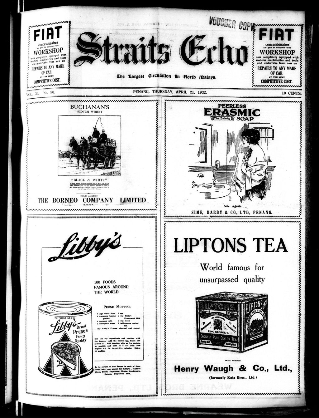 Miniature of Straits Echo 21 April 1932