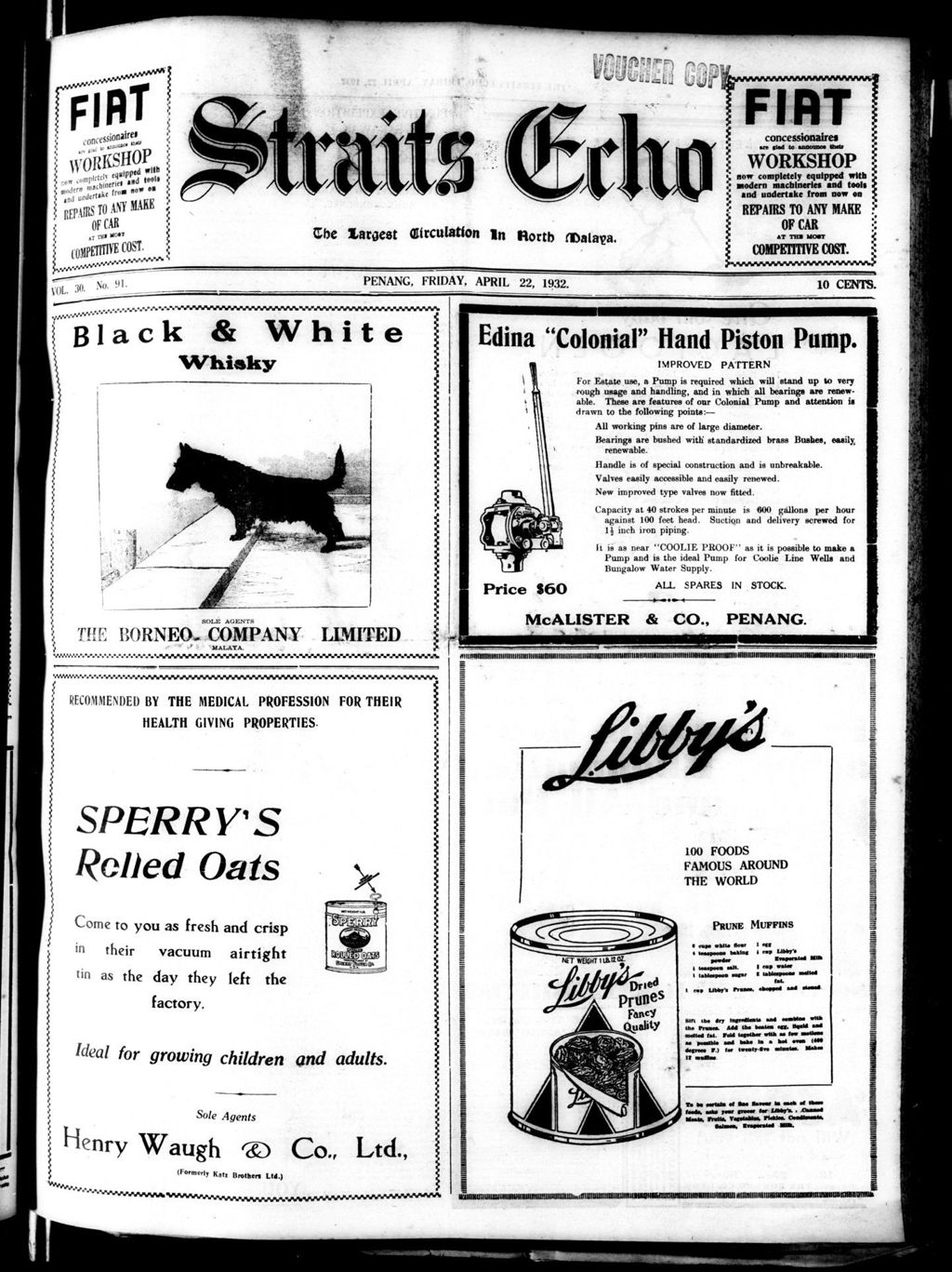 Miniature of Straits Echo 22 April 1932