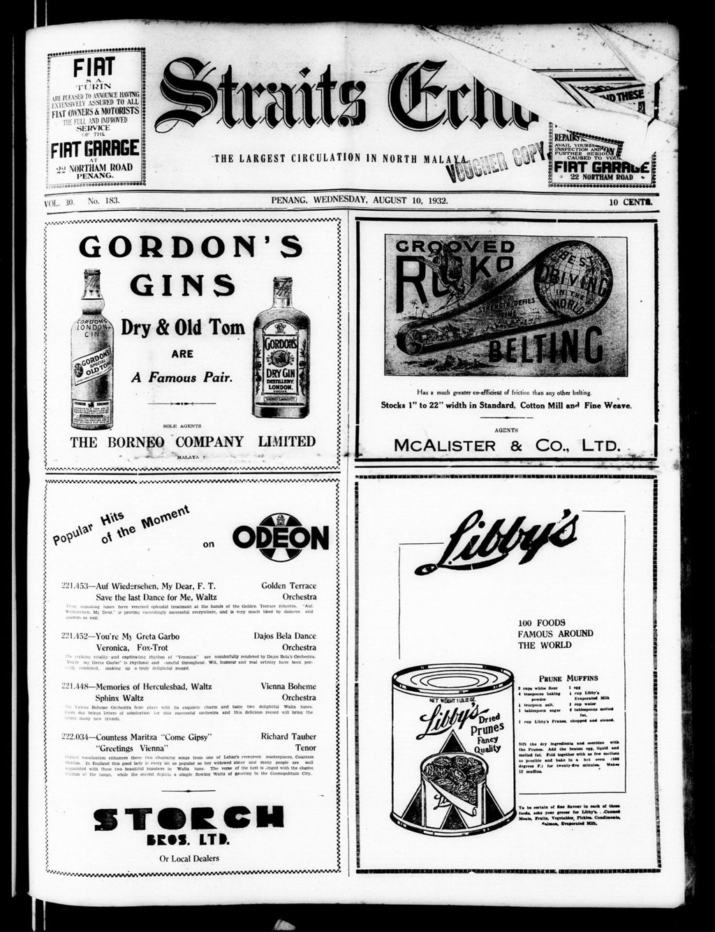 Miniature of Straits Echo 10 August 1932