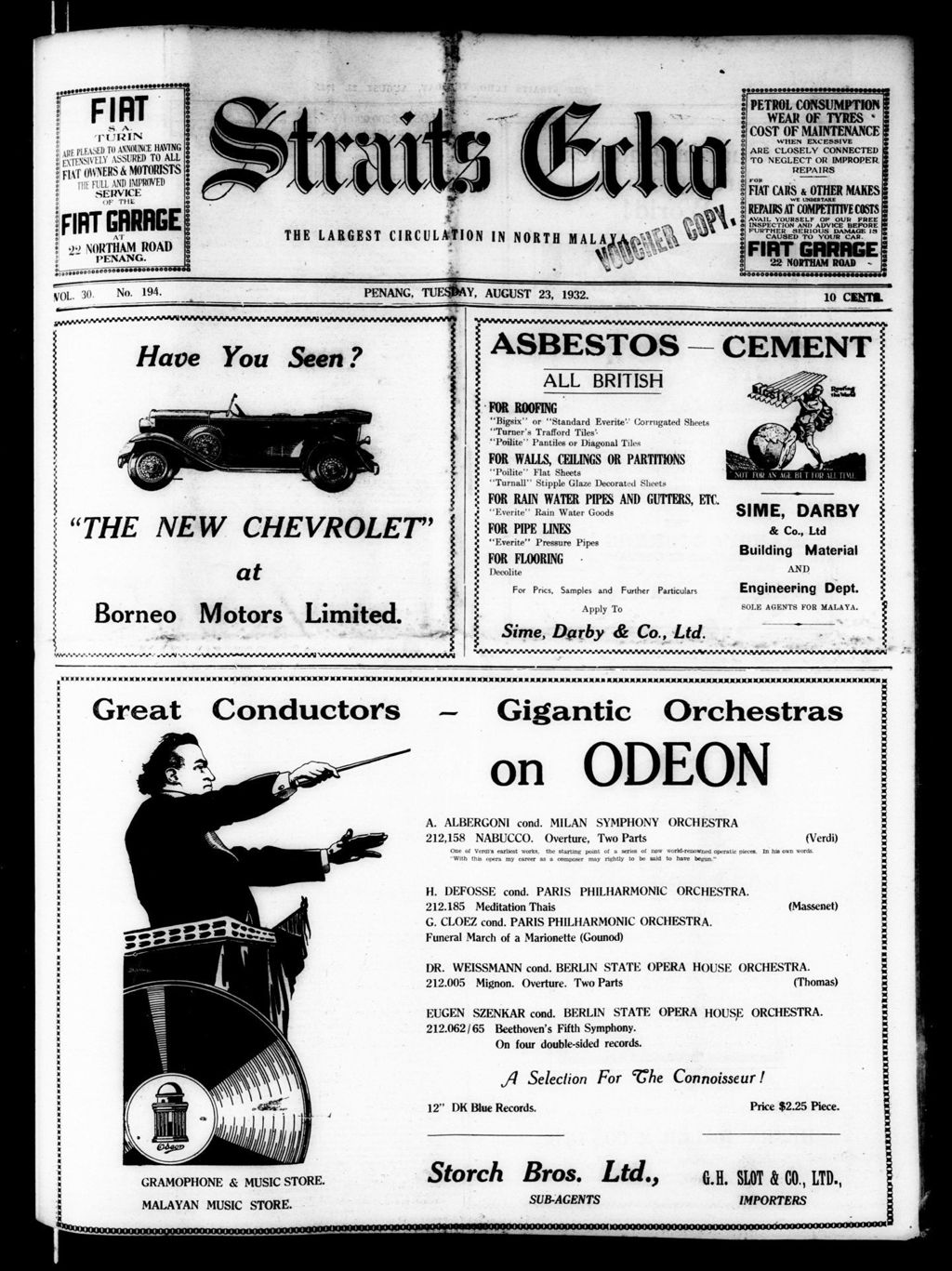 Miniature of Straits Echo 23 August 1932