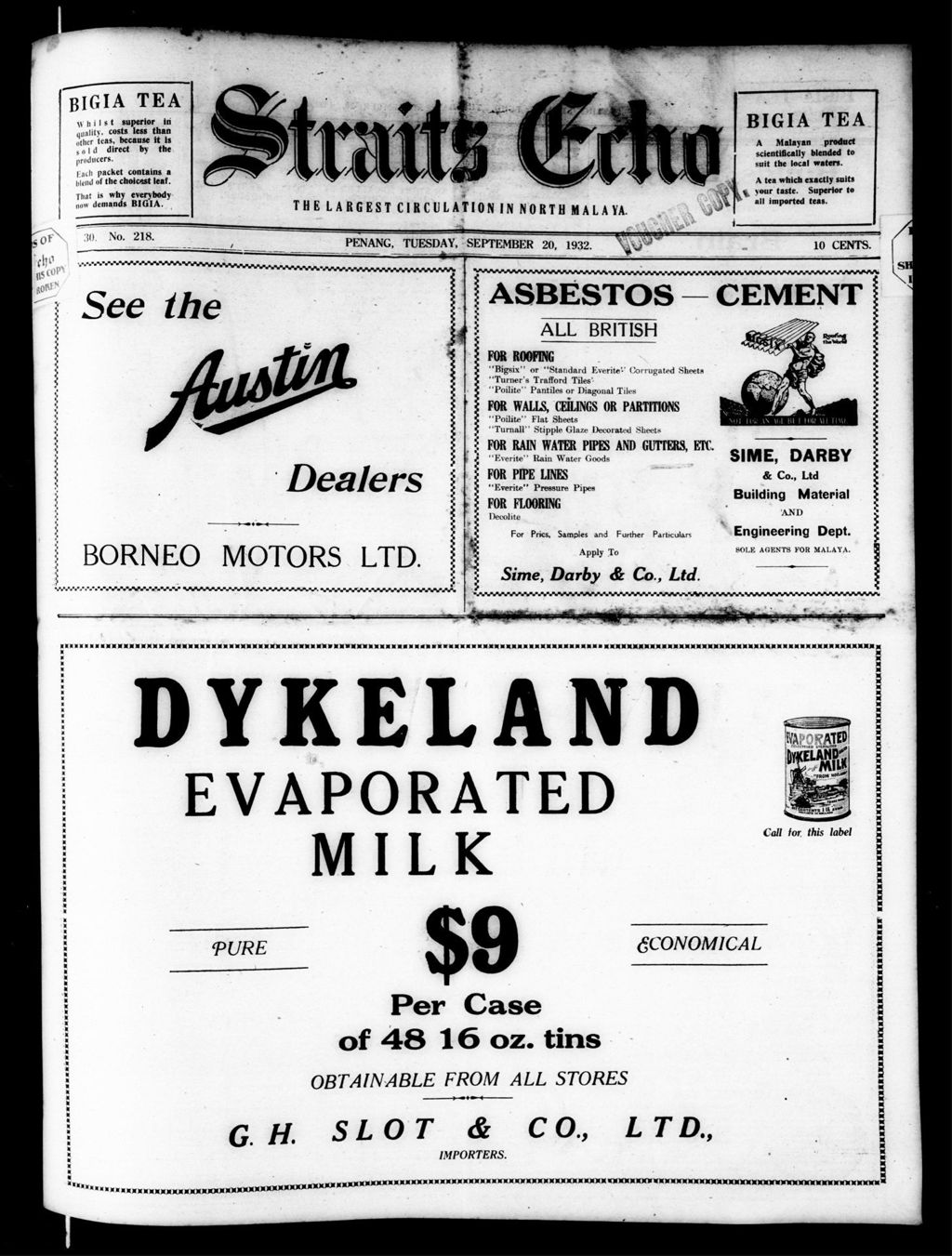 Miniature of Straits Echo 20 September 1932