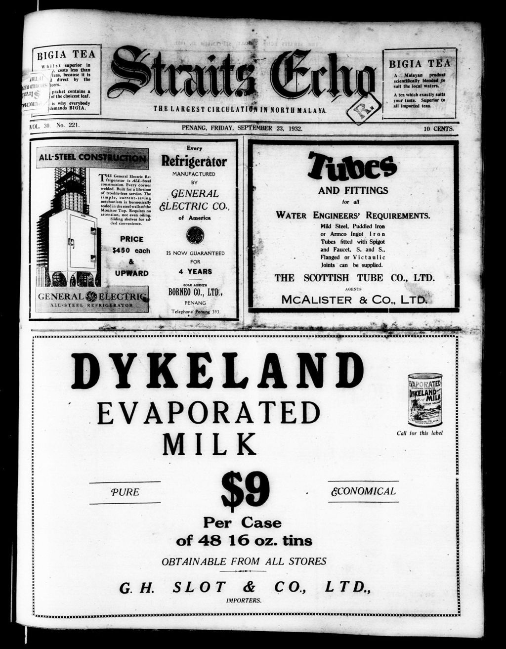 Miniature of Straits Echo 23 September 1932