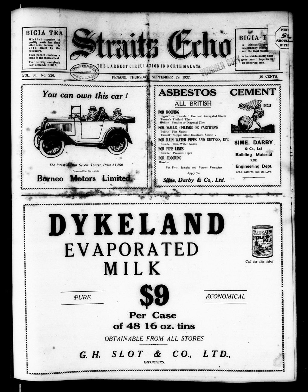 Miniature of Straits Echo 29 September 1932