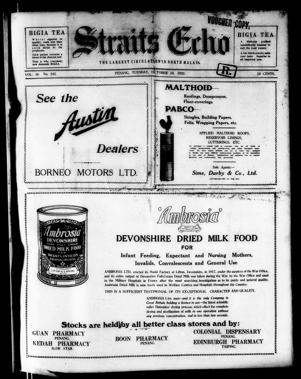 Miniature of Straits Echo 18 October 1932