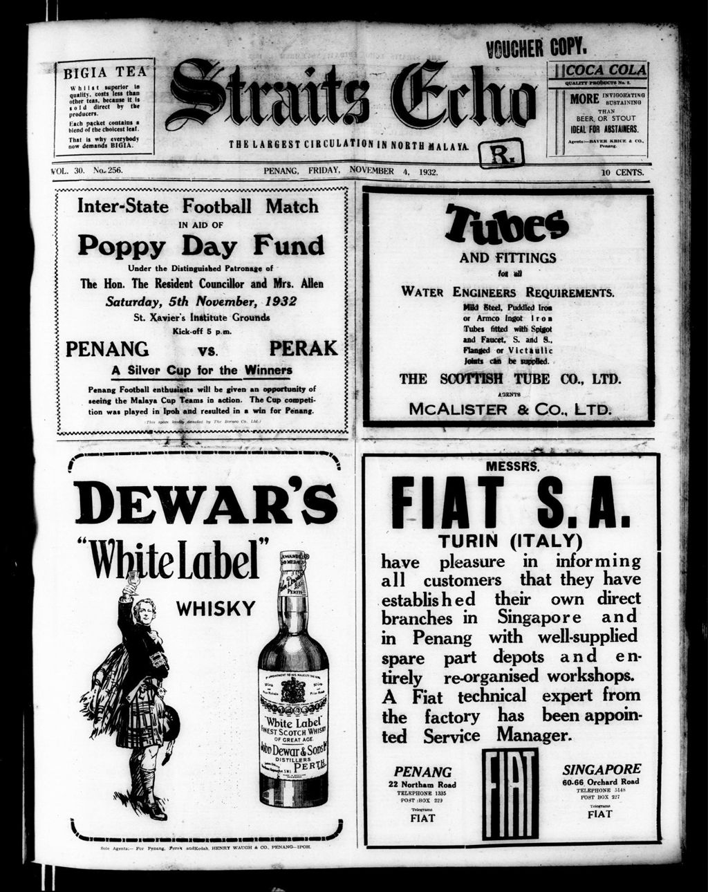 Miniature of Straits Echo 04 November 1932