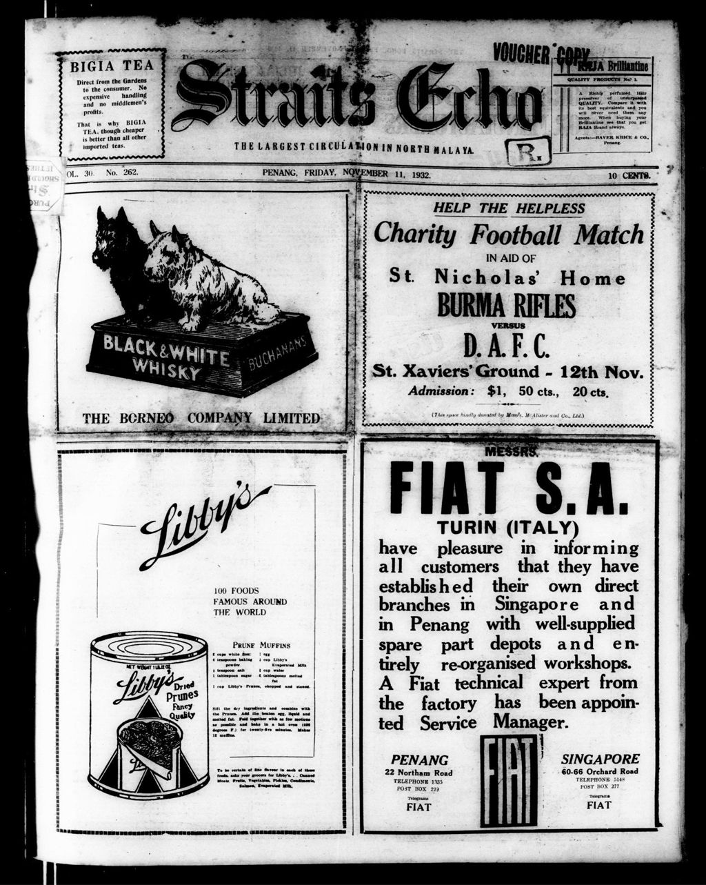 Miniature of Straits Echo 11 November 1932