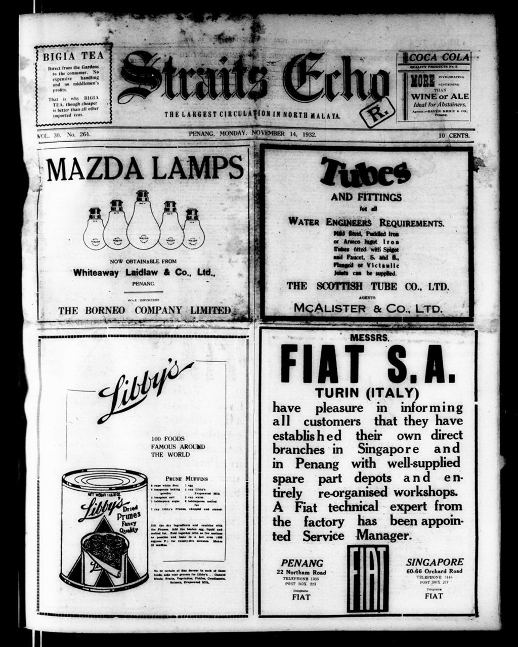 Miniature of Straits Echo 14 November 1932