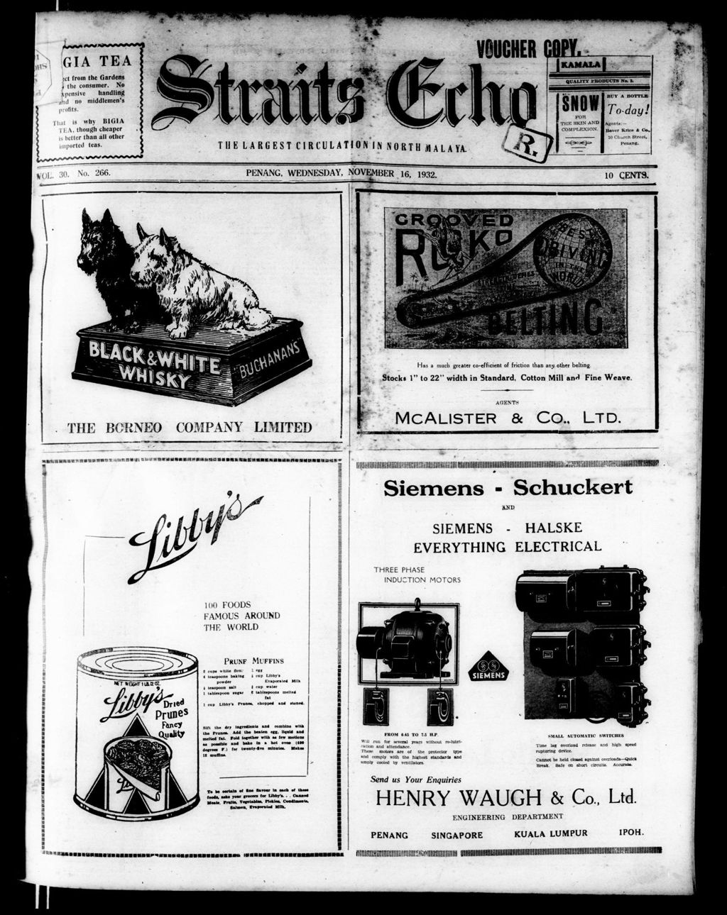 Miniature of Straits Echo 16 November 1932