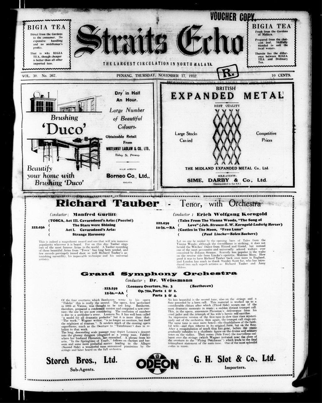 Miniature of Straits Echo 17 November 1932