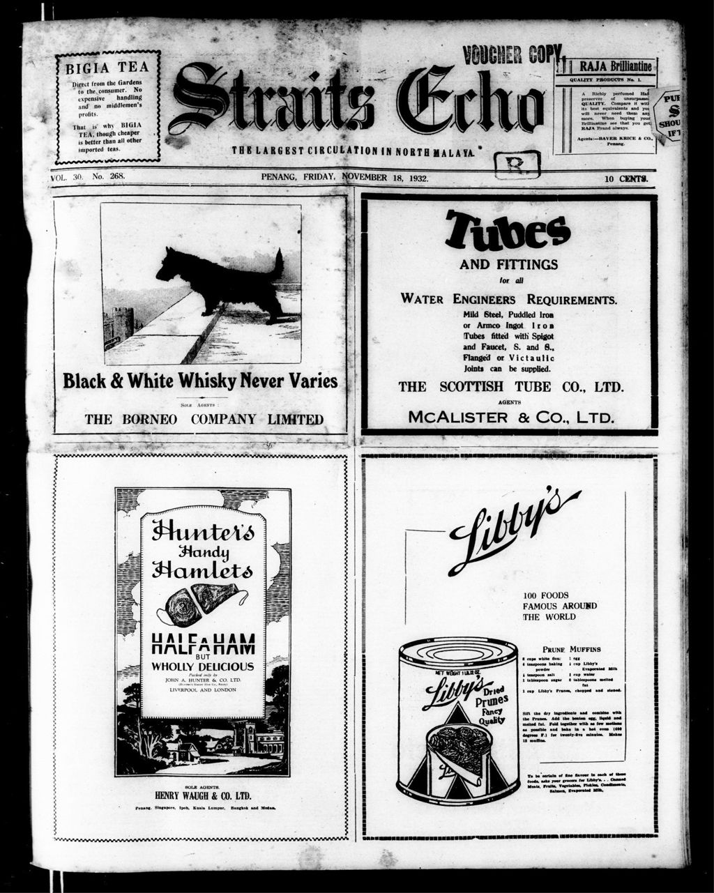 Miniature of Straits Echo 18 November 1932