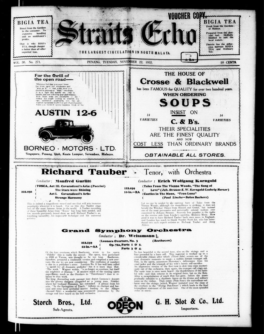 Miniature of Straits Echo 22 November 1932