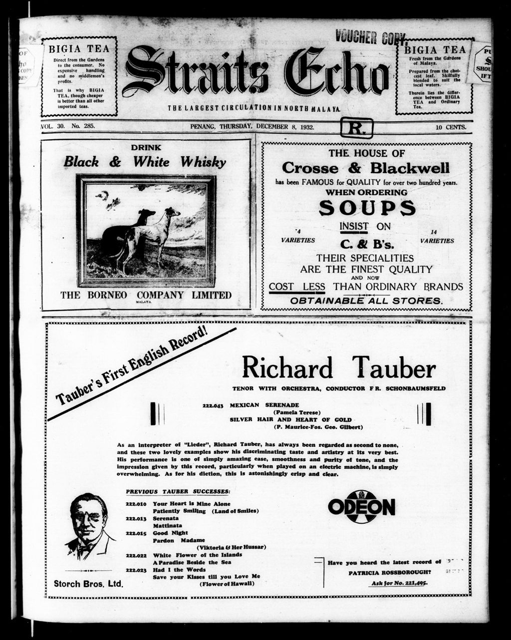 Miniature of Straits Echo 08 December 1932