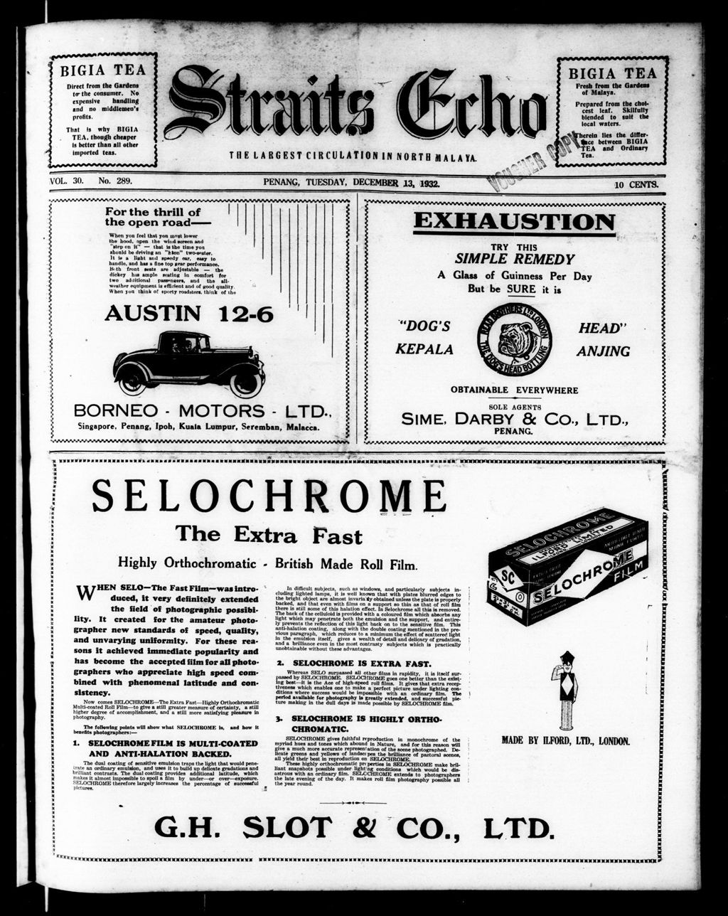 Miniature of Straits Echo 13 December 1932